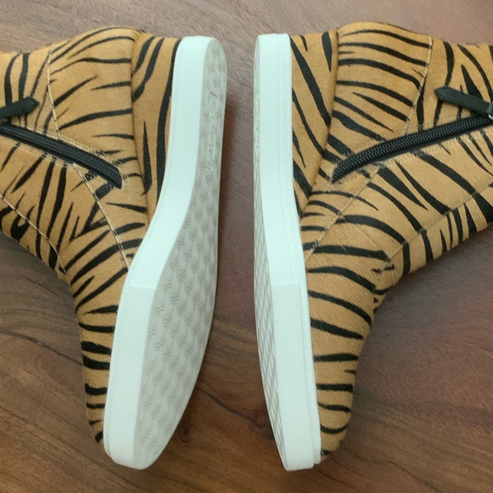 LINEA Paolo Anna Platform Wedge Sneaker Bootie Zebra Print Size 8 - Picture 7 of 7
